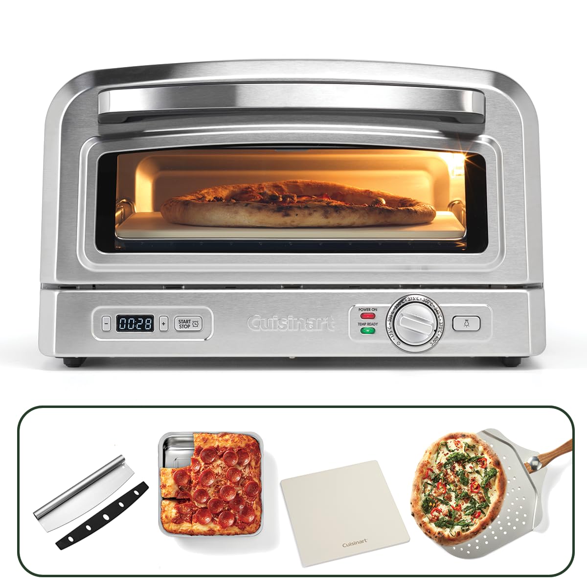 Cuisinart Pizza Oven | For Indoor use | Wood-fired taste in 5mins